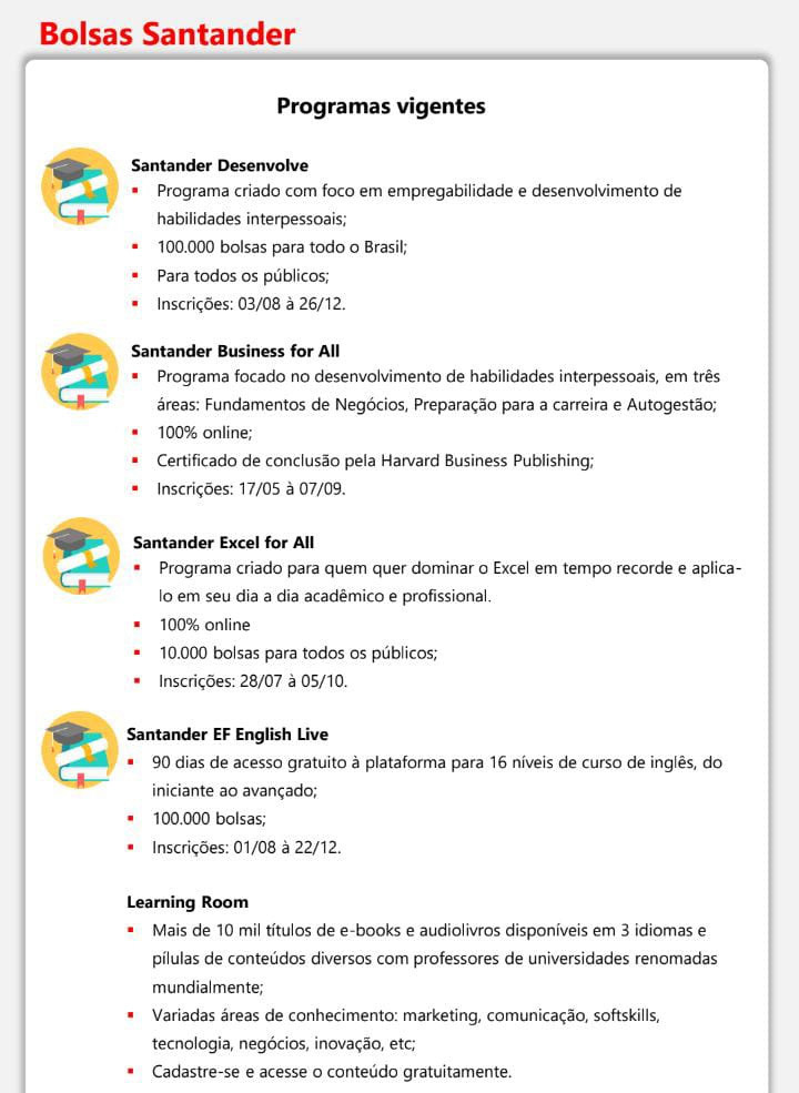 Benefício Santander Universidades